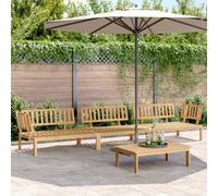 Walplus 4 Piece Garden Pallet Sofa Set Solid Wood Acacia - Cushion Not Included
