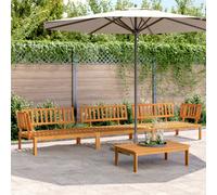 Walplus 4 Piece Garden Pallet Sofa Set Solid Wood Acacia - Cushion Not Included