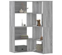 Walplus 4 Tier Corner Bookcase Grey Sonoma Engineered Wood 85X85X140 Cm