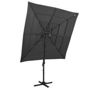 Walplus 4-Tier Garden Parasol With Aluminium Pole Anthracite 250X250 Cm