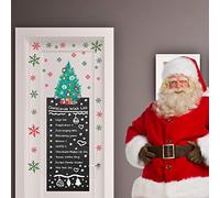 WALPLUS 45x200x0.02cm Christmas Decorations Wall Stickers Merry Christmas Decoration Set Blackboard + Colourful Snowflakes + Christmas Tree Stickers Mural Art Removable Self-Adhesive Decal Vinyl Décor