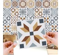 WALPLUS 48 Pcs 15cm(6") Tile Stickers Peel and Stick Backsplash Self-Adhesive Removeable Stick on Wall Vinyl Home Decoration DIY for Living Kitchen Bedroom Splashbacks - Azulejo