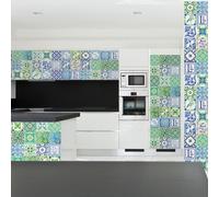 Walplus 48 Pcs 15X15Cm Green English Azulejo Combo Peel And Stick Wall Tiles Sticker - Self Adhesive Stick On Tiles For Kitchen