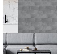 WALPLUS 28.5x14cm@48 pcs Ash Limestone Wall Tile Sticker Backsplash Tile Paint Stick on Tiles Peel and Stick Self Adhesive Wall Tiles Stickers for Kitchen Bathroom Tile Transfer