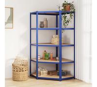 Walplus 5-Layer Corner Shelf Blue Steel&engineered Wood