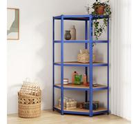 Walplus 5-Layer Corner Shelf Blue Steel&engineered Wood