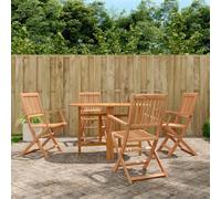 Walplus 5 Piece Folding Outdoor Dining Set Solid Acacia Wood