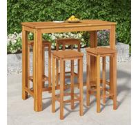 Walplus 5 Piece Garden Bar Set Solid Wood Acacia