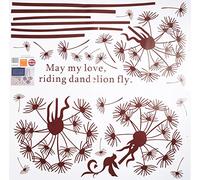 Walplus 50x70 cm Wall Stickers Dandelion Removable Self-Adhesive Mural Art Decals Vinyl Home Decoration DIY Living Bedroom Office Décor Wallpaper Kids Room Gift, Multi-Colour