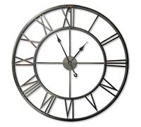 WALPLUS 56x56cm Roman Numeral Iron Rustic Unique Metal Wall Clock Home DIY Decoration Minimalist Design Bedroom Decor Stylish Living Room Office Accessories Clocks Gift Ideas