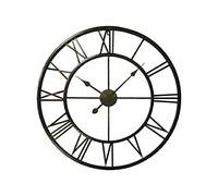 WALPLUS 76x76x5cm Large Metal Wrought Iron Rome Number Bronze Wall Clock Home Decoration Minimalist Design Bedroom Decor Stylish Living Room Office Accessories Silent Frameless Clocks Gift Ideas