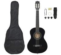Walplus 8 Piece Classical Guitar Beginner Set Black 1/2 34