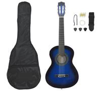 Walplus 8 Piece Classical Guitar Beginner Set Blue 1/2 34