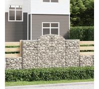 Walplus Arched Gabion Baskets 2 Pcs 200X50X120/140 Cm Galvanised Iron