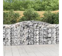 Walplus Arched Gabion Baskets 2 Pcs 400X50X100/120 Cm Galvanised Iron