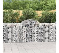 Walplus Arched Gabion Baskets 3 Pcs 200X50X100/120 Cm Galvanised Iron