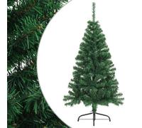Walplus Artificial Half Christmas Tree With Stand Green 120 Cm Pvc