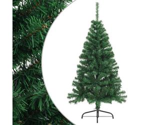 Walplus Artificial Half Christmas Tree With Stand Green 120 Cm Pvc