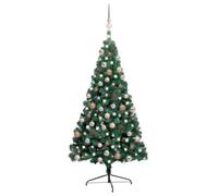 Walplus Artificial Half Pre-Lit Christmas Tree With Ball Set Green 240 Cm
