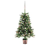 Walplus Artificial Pre-Lit Christmas Tree With Ball Set 65 Cm Green
