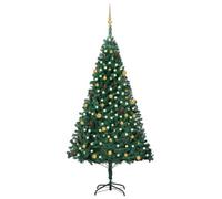 Walplus Artificial Pre-Lit Christmas Tree With Ball Set Green 240 Cm