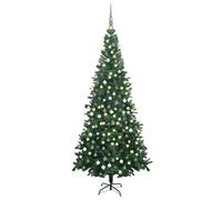 Walplus Artificial Pre-Lit Christmas Tree With Ball Set L 240 Cm Green
