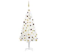 Walplus Artificial Pre-Lit Christmas Tree With Ball Set White 210 Cm