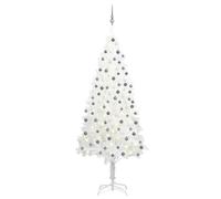Walplus Artificial Pre-Lit Christmas Tree With Ball Set White 210 Cm