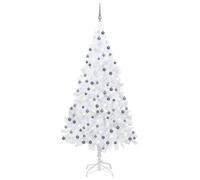 Walplus Artificial Pre-Lit Christmas Tree With Ball Set White 210 Cm Pvc