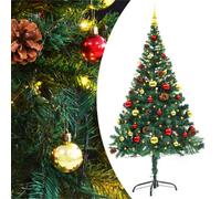 Walplus Artificial Pre-Lit Christmas Tree With Baubles Green 150 Cm