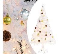 Walplus Artificial Pre-Lit Christmas Tree With Baubles White 150 Cm