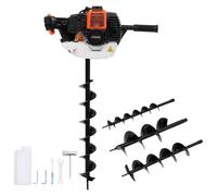 Walplus Auger Ground Drill Orange Equipped With A 52 Cc Gasoline Engine