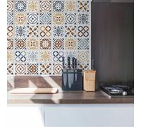 Walplus Azulejo Peel And Stick Wall Tiles Sticker - 24Pcs Self Adhesive Stick On Tiles For Kitchen Pvc
