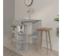 Walplus Bar Table With Storage Rack Concrete Grey 100X50X101.5Cm Engineered Wood