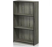 WALPLUS Basic 3-Tier Bookcase Storage Shelves, French Oak Grey/Black | Stylish Wall Art for Modern Homes