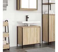 Walplus Bathroom Basin Cabinet Sonoma Oak 60X34.5X60 Cm