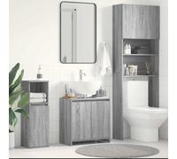 Walplus Bathroom Cabinet Grey Sonoma 60X33X61 Cm Engineered Wood
