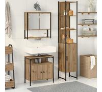 Walplus Bathroom Furniture Set 3 Pcs Artisan Oak 33 X 33 X 185.5 Cm