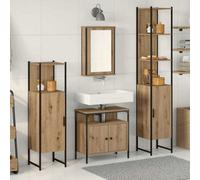 Walplus Bathroom Furniture Set 4 Pcs Artisan Oak 33 X 33 X 185.5 Cm
