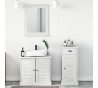 Walplus Bathroom Furniture Set With Drawer 3 Pcs Brown 37 X 34 X 80 Cm