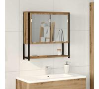 Walplus Bathroom Mirror Cabinet With Shelf Artisan Oak 60 X 16 X 60 Cm