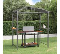 Walplus Bbq Gazebo With Side Shelves Anthracite 210X114X230 Cm Steel