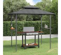 Walplus Bbq Gazebo With Side Shelves Anthracite 240X150X243 Cm Steel