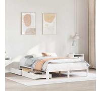Walplus Bed Frame With Drawers Without Mattress White 120X200 Cm