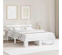 Walplus Bed Frame With Headboard White 140 X 200 Cm