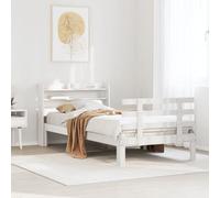 Walplus Bed Frame With Headboard Without Mattress White 100X200 Cm