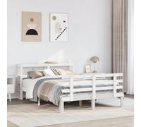 Walplus Bed Frame With Headboard Without Mattress White 120X190 Cm Small Double