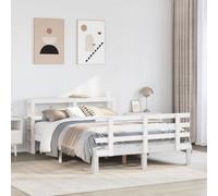 Walplus Bed Frame With Headboard Without Mattress White 120X200 Cm