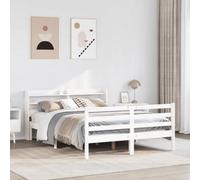 Walplus Bed Frame With Headboard Without Mattress White 140X200 Cm
