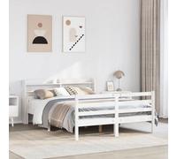 Walplus Bed Frame With Headboard Without Mattress White 140X200 Cm